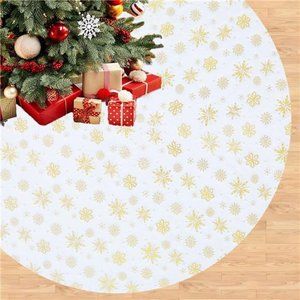 Christmas Tree Skirt 36 Inches White Sequin Tree Skirt Xmas Ornaments